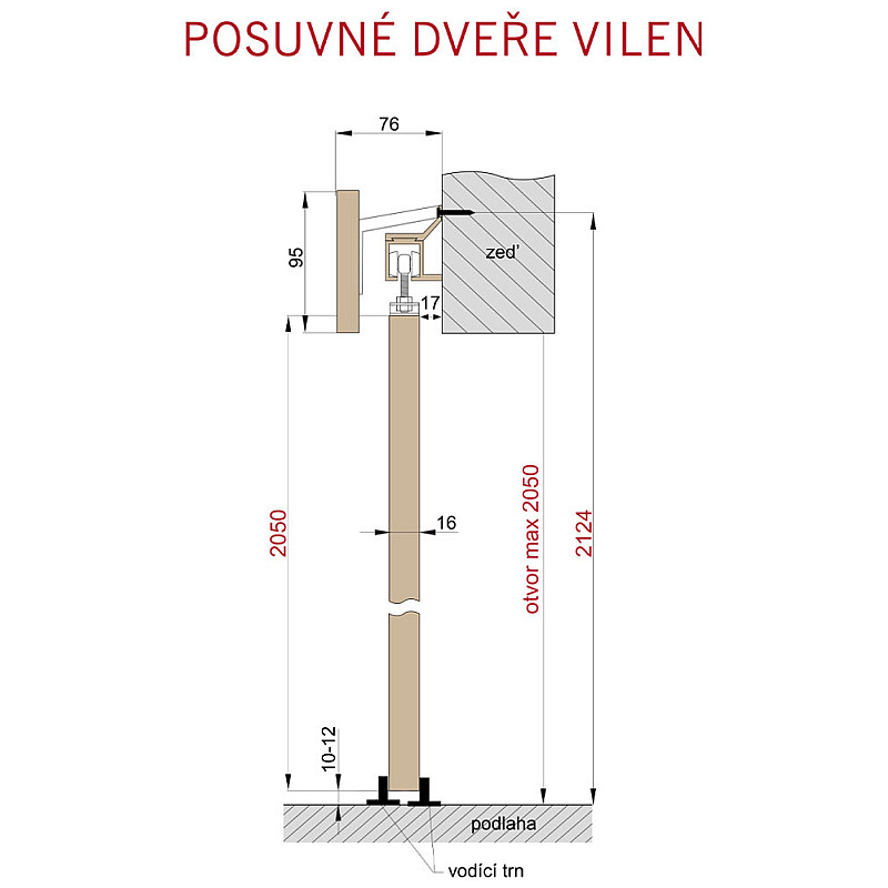 Schiebetür-System vor der Wand laufend WERDI PLUS (schwarzes Gesimse) Schiebetür-System vor der Wand laufend WERDI PLUS (schwarzes Gesimse)
