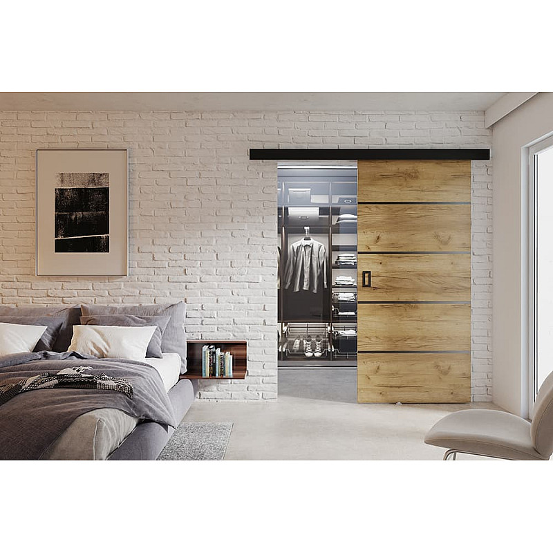 Schiebetür an der Wand WERDI PLUS - Eiche Craft Schiebetür an der Wand WERDI PLUS - Eiche Craft