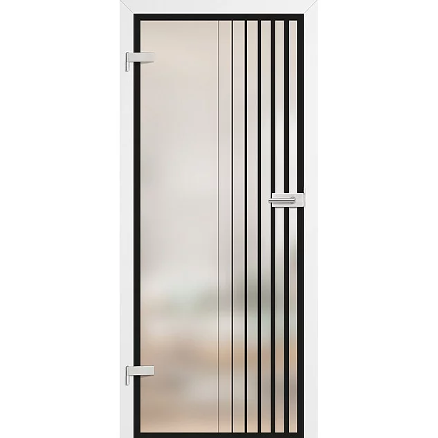 Celoskleněné dveře Graf 41 - Zárubeň (Bílý 3D GREKO)