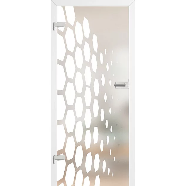 Celoskleněné dveře Graf 59 - Zárubeň (Bílý 3D GREKO)