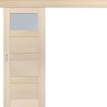 Schiebetür vor der Wand Massivholz - LION