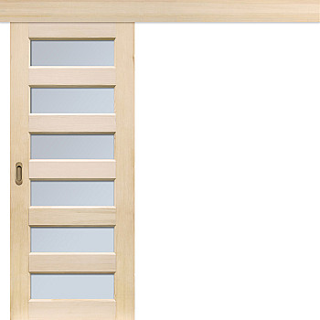 Schiebetür vor der Wand Massivholz - Wien