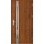 Ocelové vchodové dveře - LANGEN 1 - Ořech, Label Inox