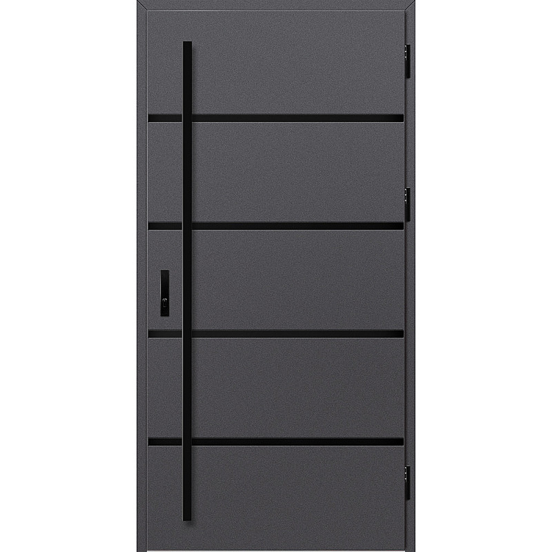 Ocelové vchodové dveře - BIENE 1 - Hladký Antracit, Stamp Black Ocelové vchodové dveře ERKADO - BIENE 1 - Hladký Antracit, Stamp Black