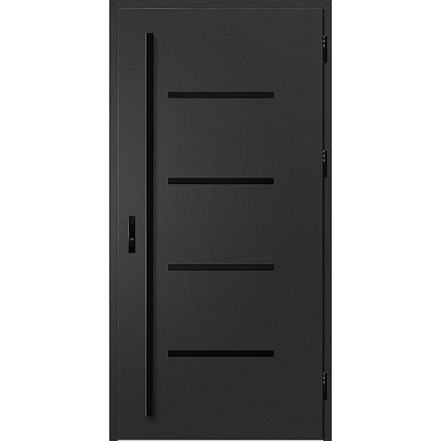 Ocelové vchodové dveře ERKADO - BIENE 3 - Černá, Label Black