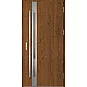 Ocelové vchodové dveře ERKADO - LANGEN 1 - Ořech, Label Inox