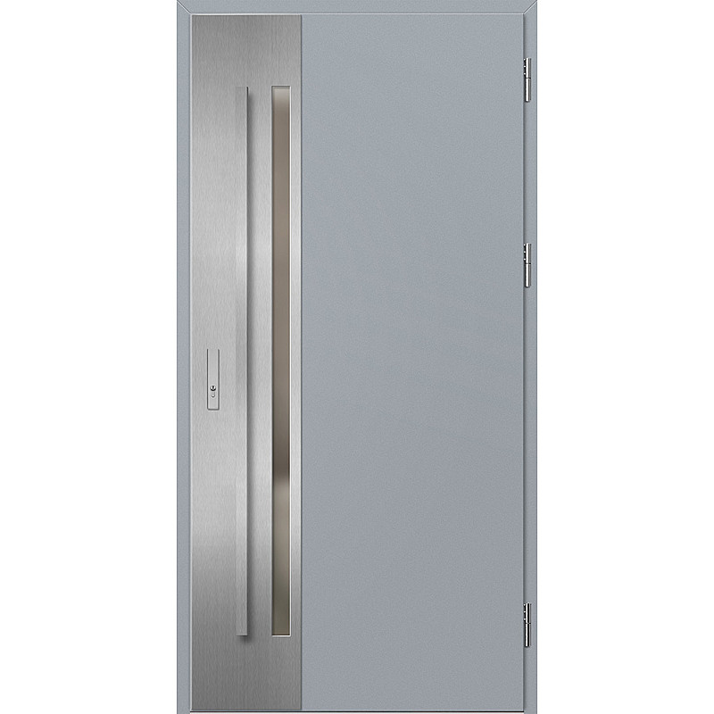 Ocelové vchodové dveře - LANGEN 2 - Šedá, Label Inox Ocelové vchodové dveře ERKADO - LANGEN 2 - Šedá, Label Inox