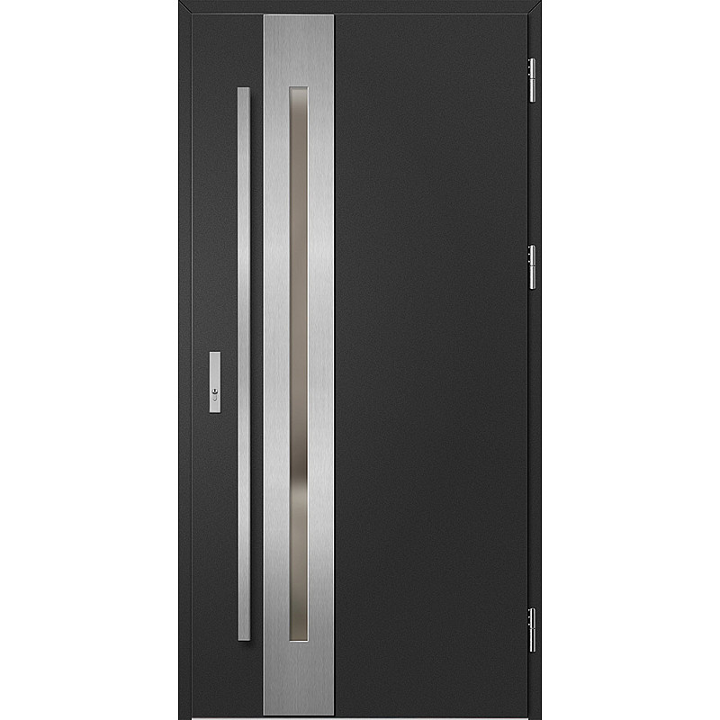 Ocelové vchodové dveře - LANGEN 3 - Černá, Label Inox Ocelové vchodové dveře ERKADO - LANGEN 3 - Černá, Label Inox
