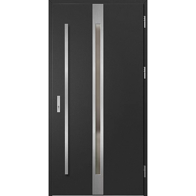 Ocelové vchodové dveře ERKADO - LANGEN 4 - Černá, Label Inox
