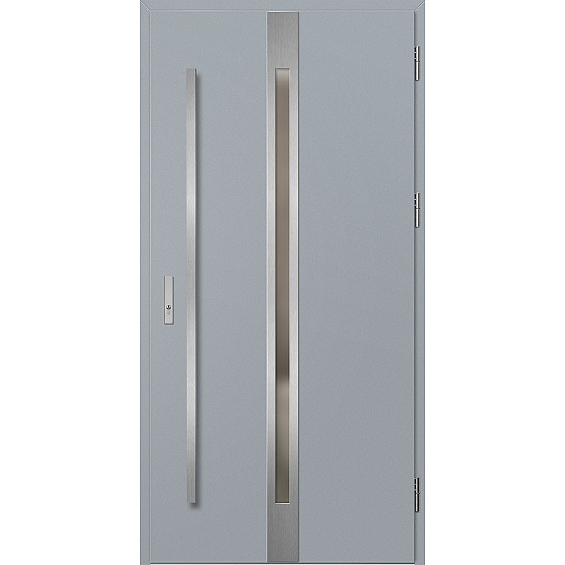 Ocelové vchodové dveře - LANGEN 4 - Šedá, Label Inox Ocelové vchodové dveře ERKADO - LANGEN 4 - Šedá, Label Inox