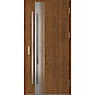 Ocelové vchodové dveře ERKADO - LANGEN 5 - Ořech, Label Inox