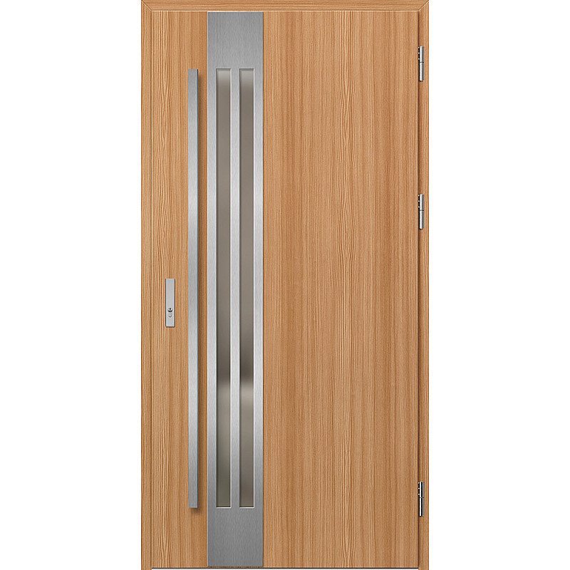 Ocelové vchodové dveře - LEIMEN 1 - Borovice horská, Label Inox Ocelové vchodové dveře ERKADO - LEIMEN 1 - Borovice horská, Label Inox