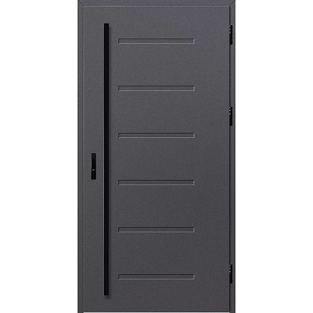 Ocelové vchodové dveře ERKADO - LUTTER 4 - Hladký Antracit, Stamp Roller