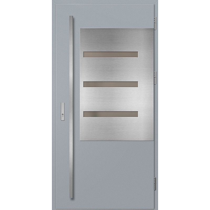 Ocelové vchodové dveře - MELK 1 - Šedá, Label Inox Ocelové vchodové dveře ERKADO - MELK 1 - Šedá, Label Inox