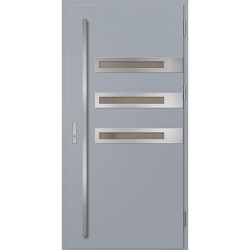 Ocelové vchodové dveře - MELK 2 - Šedá, Label Inox Ocelové vchodové dveře ERKADO - MELK 2 - Šedá, Label Inox
