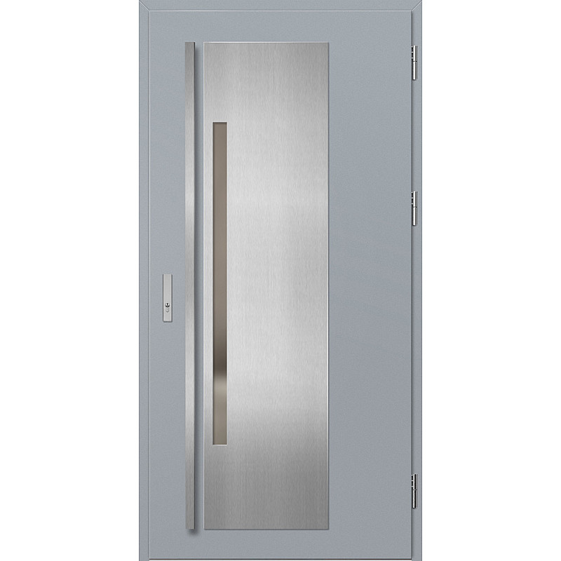 Ocelové vchodové dveře - MURTER 1 - Šedá, Label Inox Ocelové vchodové dveře ERKADO - MURTER 1 - Šedá, Label Inox