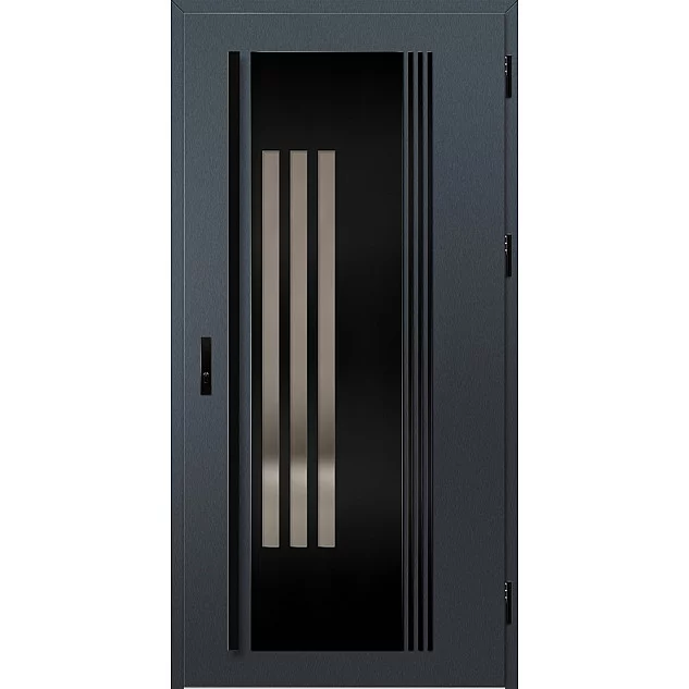 Ocelové vchodové dveře ERKADO - MURTER 6 - Antracit Struktura, Label Black