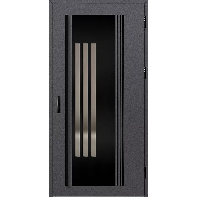 Ocelové vchodové dveře ERKADO - MURTER 6 - Hladký Antracit, Label Black