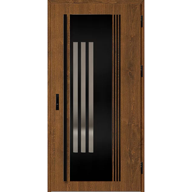 Ocelové vchodové dveře ERKADO - MURTER 6 - Ořech, Label Black