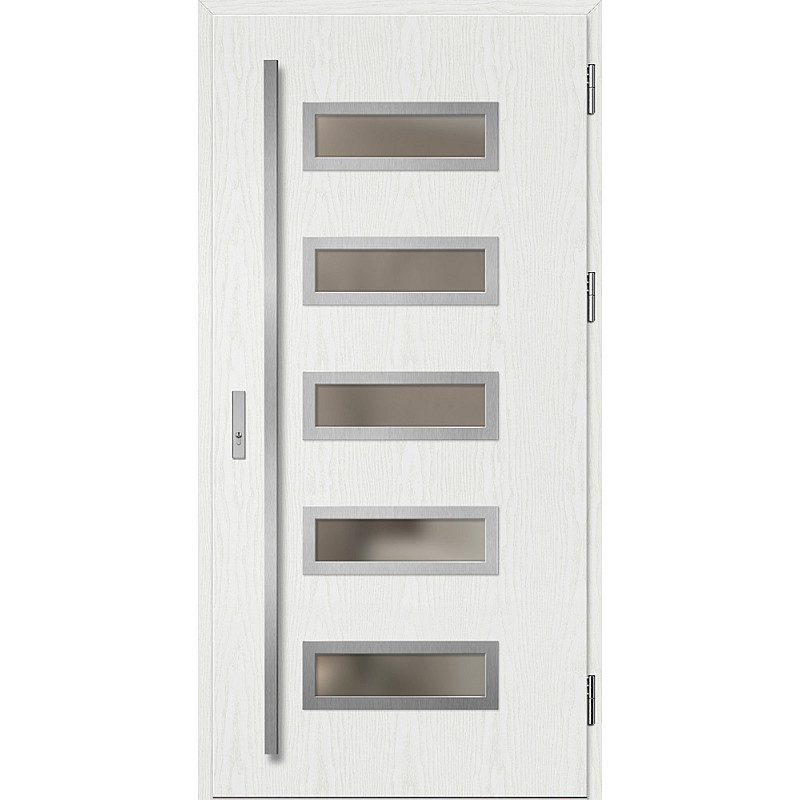 Ocelové vchodové dveře - RODING 1 - Borovice Bílá, Label Inox Ocelové vchodové dveře ERKADO - RODING 1 - Borovice Bílá, Label Inox