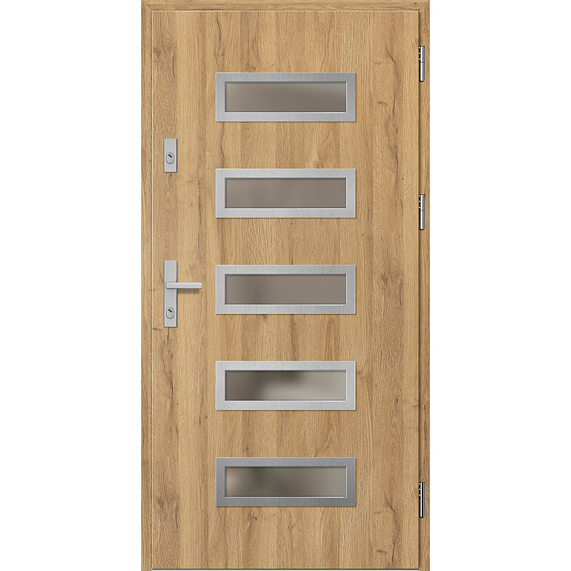 Ocelové vchodové dveře - RODING 1 - Dub Natur, Label Inox Ocelové vchodové dveře ERKADO - RODING 1 - Dub Natur, Label Inox