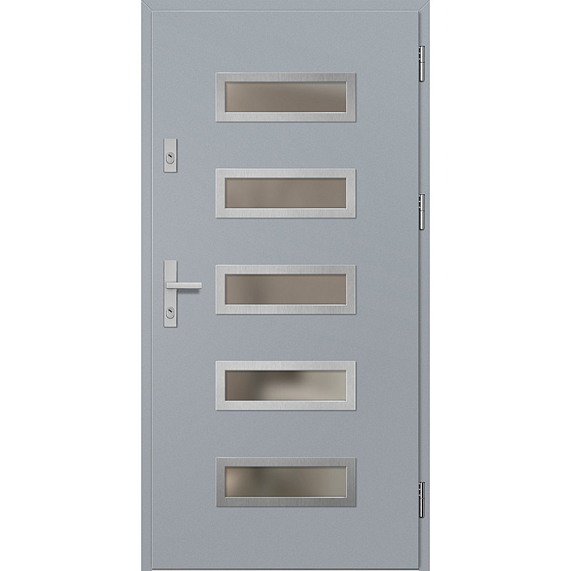 Ocelové vchodové dveře - RODING 1 - Šedá, Label Inox Ocelové vchodové dveře ERKADO - RODING 1 - Šedá, Label Inox