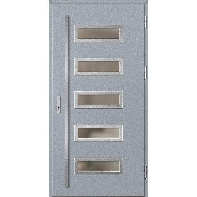 Ocelové vchodové dveře - RODING 1 - Šedá, Label Inox Ocelové vchodové dveře ERKADO - RODING 1 - Šedá, Label Inox