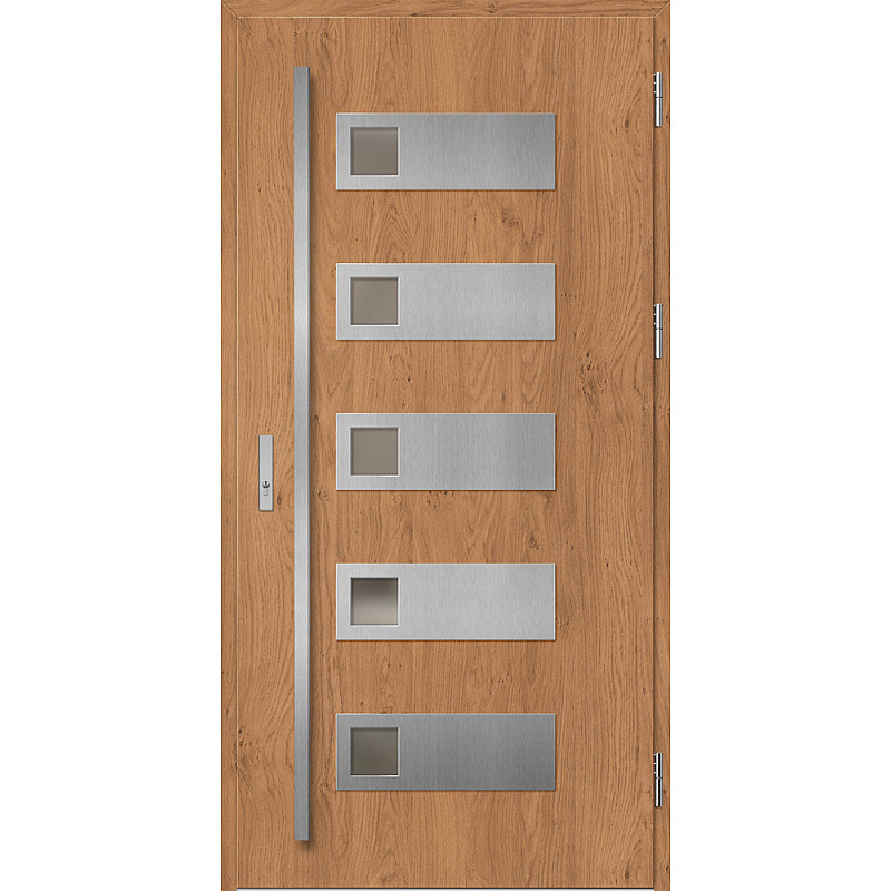 Ocelové vchodové dveře ERKADO - SAMEDAN 1 - Winchester, Label Inox