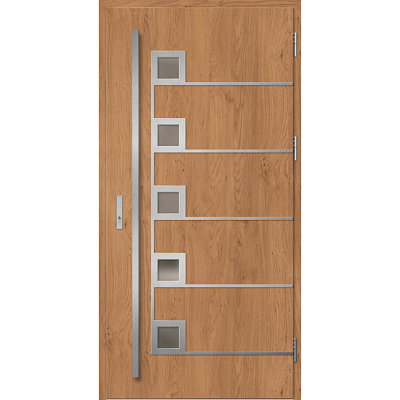 Ocelové vchodové dveře ERKADO - SAMEDAN 5 - Winchester, Label Inox