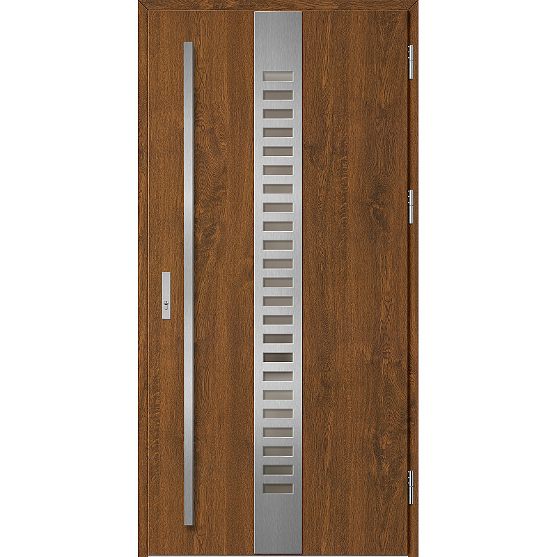 Ocelové vchodové dveře - SELTERS 1 - Ořech, Label Inox Ocelové vchodové dveře ERKADO - SELTERS 1 - Ořech, Label Inox