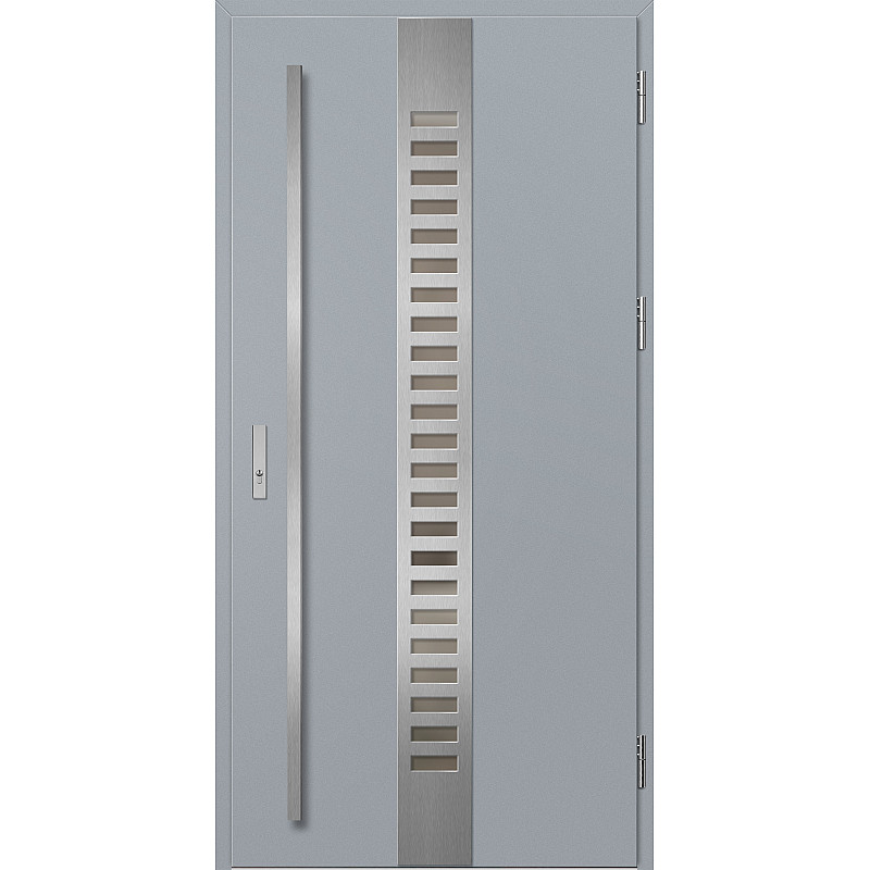 Ocelové vchodové dveře - SELTERS 1 - Šedá, Label Inox Ocelové vchodové dveře ERKADO - SELTERS 1 - Šedá, Label Inox
