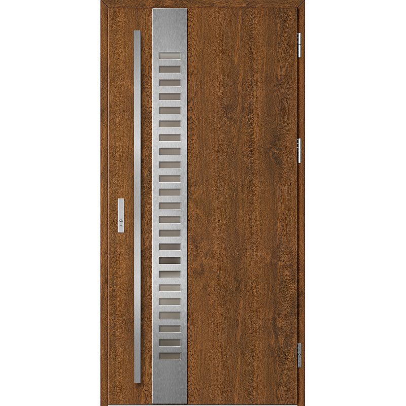 Ocelové vchodové dveře - SELTERS 2 - Ořech, Label Inox Ocelové vchodové dveře ERKADO - SELTERS 2 - Ořech, Label Inox