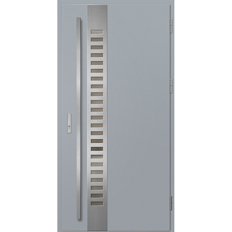 Ocelové vchodové dveře - SELTERS 2 - Šedá, Label Inox Ocelové vchodové dveře ERKADO - SELTERS 2 - Šedá, Label Inox