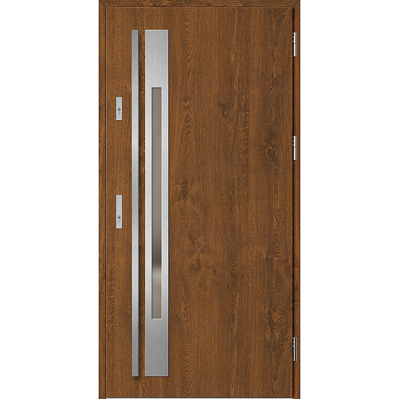 Ocelové vchodové dveře - WELS 1 - Ořech, Label Inox Ocelové vchodové dveře ERKADO - WELS 1 - Ořech, Label Inox