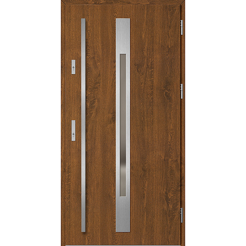 Ocelové vchodové dveře - WELS 2 - Ořech, Label Inox Ocelové vchodové dveře ERKADO - WELS 2 - Ořech, Label Inox