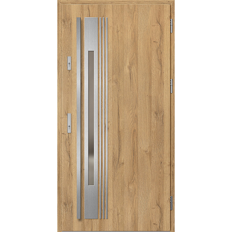 Ocelové vchodové dveře - WELS 4 - Dub Natur, Label Inox Ocelové vchodové dveře ERKADO - WELS 4 - Dub Natur, Label Inox