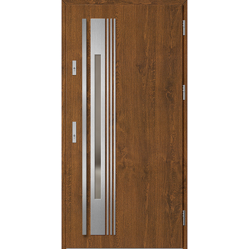 Ocelové vchodové dveře - WELS 4 - Ořech, Label Inox Ocelové vchodové dveře ERKADO - WELS 4 - Ořech, Label Inox