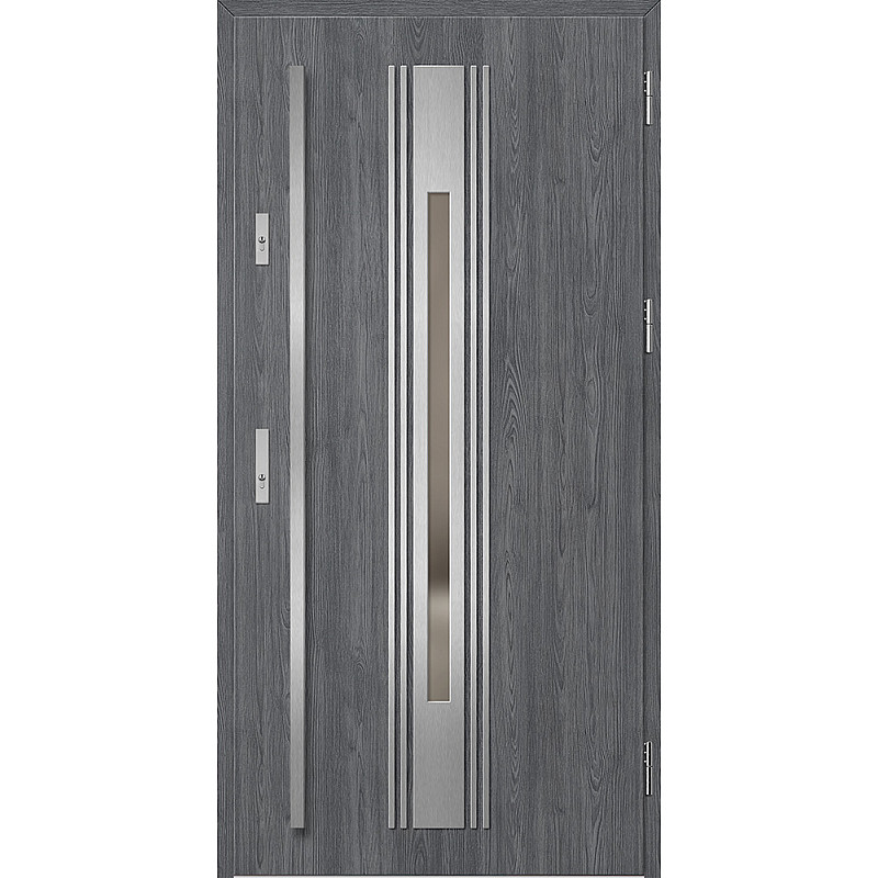 Ocelové vchodové dveře - WELS 5 - Dub Antracit, Label Inox Ocelové vchodové dveře ERKADO - WELS 5 - Dub Antracit, Label Inox