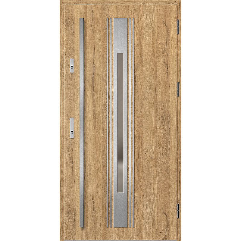 Ocelové vchodové dveře - WELS 5 - Dub Natur, Label Inox Ocelové vchodové dveře ERKADO - WELS 5 - Dub Natur, Label Inox