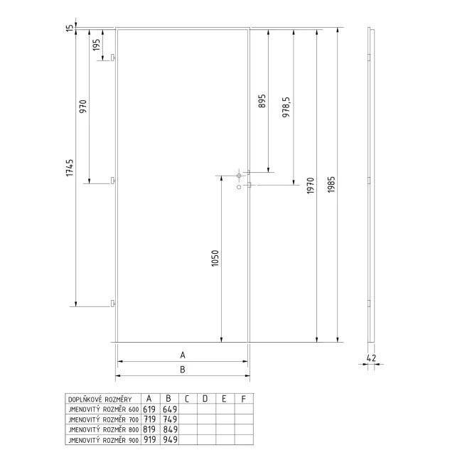 Protipožární dveře EI 30 DP3 Grenamat, Buk-Fol, 90 P