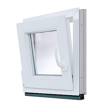 Kunststofffenster | 55x55 cm (550x550 mm) | weiß | Dreh-Kipp-Fenster | links