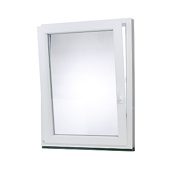 Kunststofffenster | 80x100 cm (800x1000 mm) | weiß | Dreh-Kipp-Fenster | links