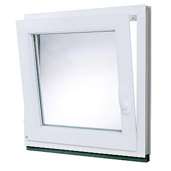 Kunststofffenster | 90x90 cm (900x900 mm) | weiß | Dreh-Kipp-Fenster | links