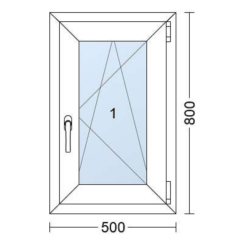 Einflügelige Kunststofffenster | 50x80 cm | Rechts | Weiße / Anthrazit Einflügelige Kunststofffenster | 50x80 cm | Rechts | Weiße / Anthrazit