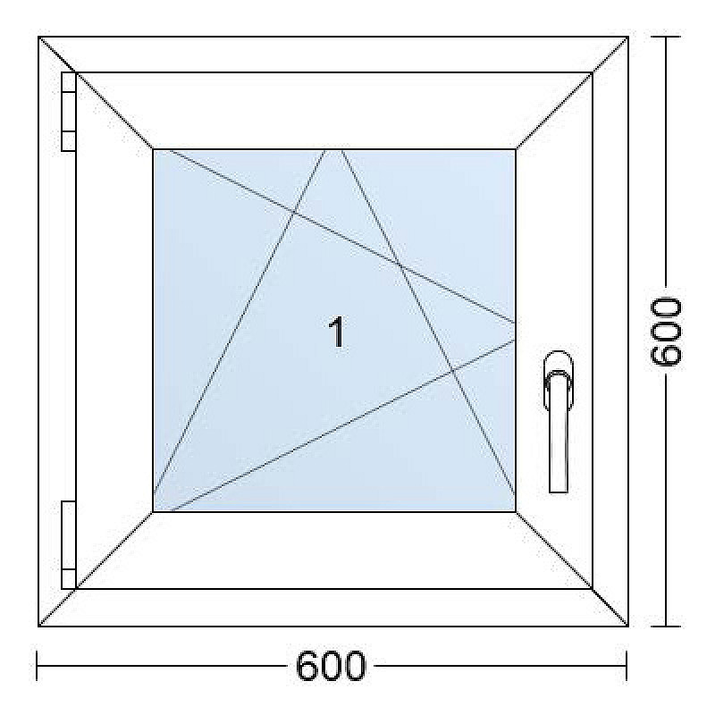 Einflügelige Kunststofffenster | 60x60 cm | Links| Weiß / Anthrazit Einflügelige Kunststofffenster | 60x60 cm | Links| Weiß / Anthrazit