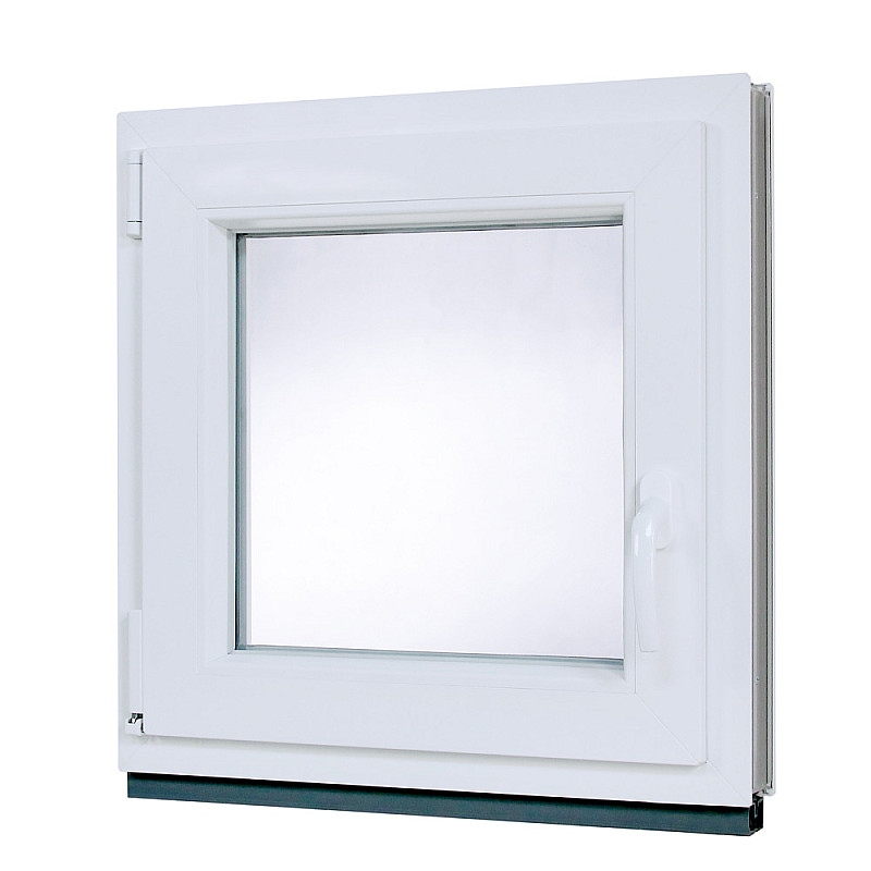 Kunststofffenster | 60 x 60 cm (600 x 600 mm) | Weiß / Anthrazit | Dreh-Kipp-Fenster | links Kunststofffenster | 60 x 60 cm (600 x 600 mm) | Weiß / Anthrazit | Dreh-Kipp-Fenster | links