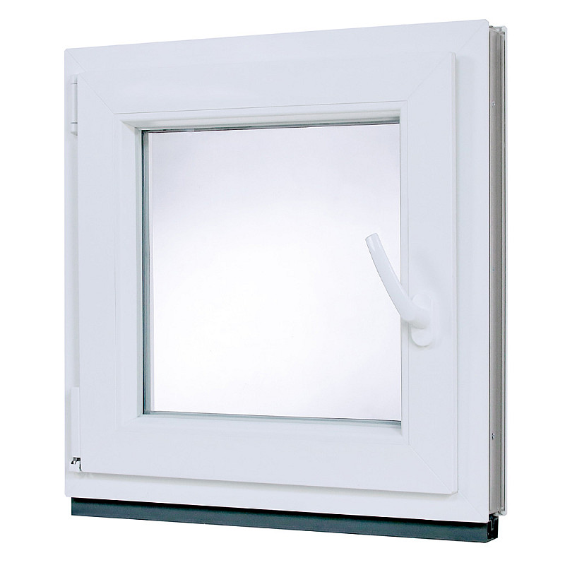 Kunststofffenster | 60 x 60 cm (600 x 600 mm) | Weiß / Anthrazit | Dreh-Kipp-Fenster | links Kunststofffenster | 60 x 60 cm (600 x 600 mm) | Weiß / Anthrazit | Dreh-Kipp-Fenster | links