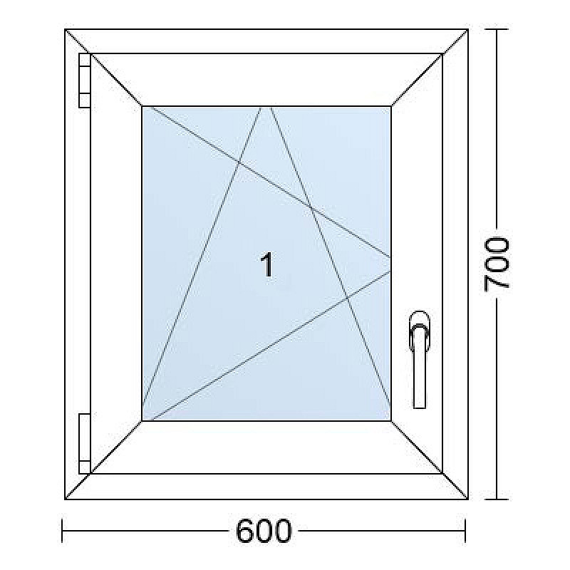 Einflügelige Kunststofffenster | 60x70 cm | Links | Weiß / Anthrazit Einflügelige Kunststofffenster | 60x70 cm | Links | Weiß / Anthrazit