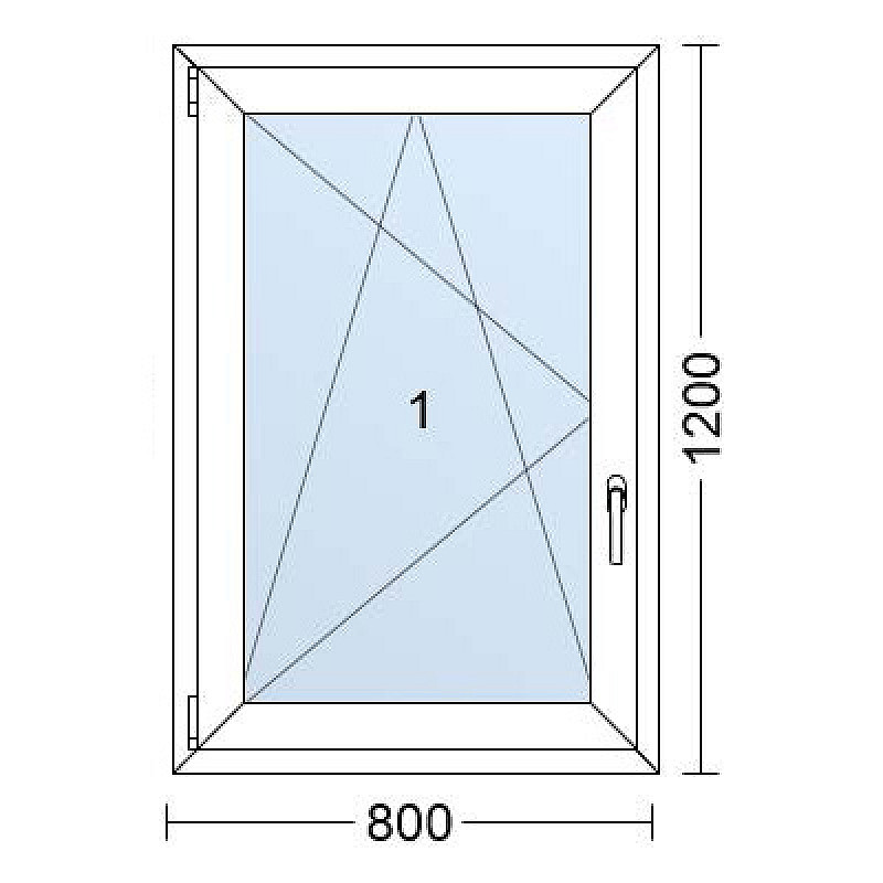 Jednokrídlové Plastové okno | 80x120 cm (800x1200 mm) | Ľavé | Biele / Antracit Jednokrídlové Plastové okno | 80x120 cm (800x1200 mm) | Ľavé | Biele / Antracit