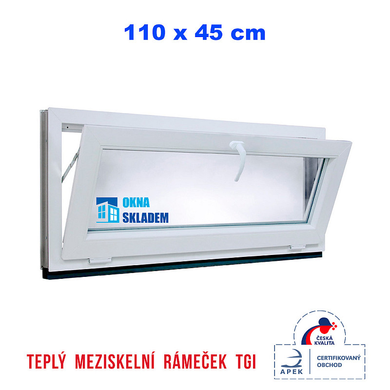 Kunststofffenster| 110x45 cm | Weiß | Kipp-Fenster Kunststofffenster| 110x45 cm | Weiß | Kipp-Fenster